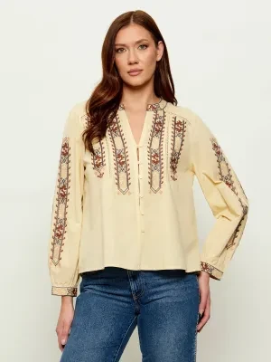 Ba&sh Koszula FAUSTINA | Regular Fit | z dodatkiem lnu