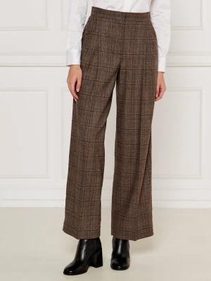 Ba&sh Spodnie CADWIN | flare fit | z dodatkiem wełny brązowy