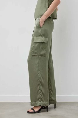 BA&SH spodnie CARY damskie kolor zielony proste high waist 1E24CARY