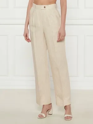 Ba&sh Spodnie PEANUT | Relaxed fit | z dodatkiem lnu