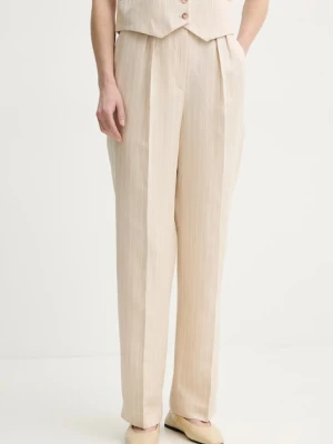 BA&SH spodnie z domieszką lnu PEANUT