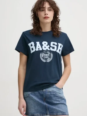 BA&SH t-shirt bawełniany IONI damski kolor granatowy 1E25IONI