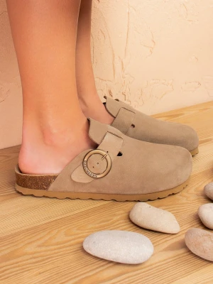 BABUNKERS Family Skórzane chodaki w kolorze beżowym rozmiar: 38