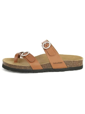 BABUNKERS Family Skórzane japonki w kolorze brązowym rozmiar: 41
