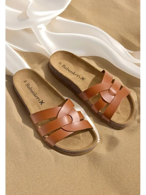 BABUNKERS Family Skórzane klapki w kolorze brązowym rozmiar: 42