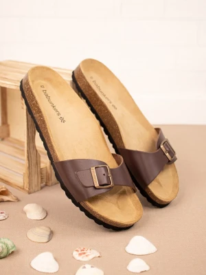 BABUNKERS Family Skórzane klapki w kolorze brązowym rozmiar: 43