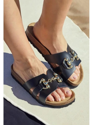 BABUNKERS Family Skórzane klapki w kolorze czarnym rozmiar: 41