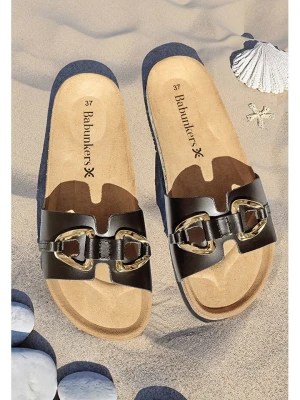 BABUNKERS Family Skórzane klapki w kolorze czarnym rozmiar: 41