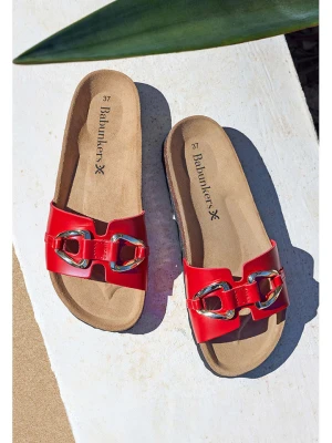 BABUNKERS Family Skórzane klapki w kolorze czerwonym rozmiar: 37