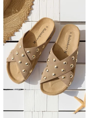 BABUNKERS Family Skórzane klapki w kolorze jasnobrązowym rozmiar: 41