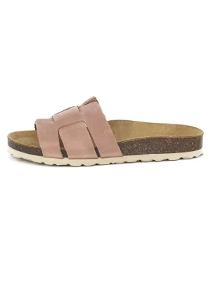 BABUNKERS Family Skórzane klapki w kolorze jasnoróżowym rozmiar: 41