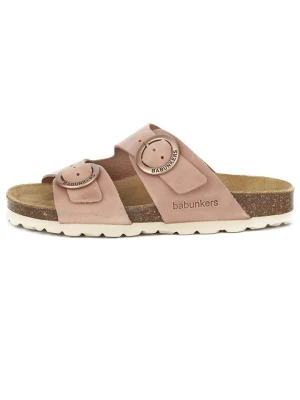BABUNKERS Family Skórzane klapki w kolorze jasnoróżowym rozmiar: 41