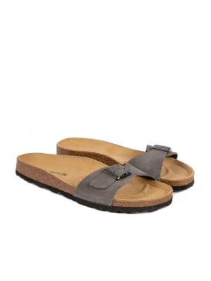 BABUNKERS Family Skórzane klapki w kolorze szarym rozmiar: 42