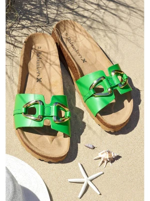 BABUNKERS Family Skórzane klapki w kolorze zielonym rozmiar: 37