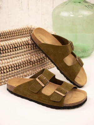 BABUNKERS Family Skórzane klapki w kolorze zielonym rozmiar: 44