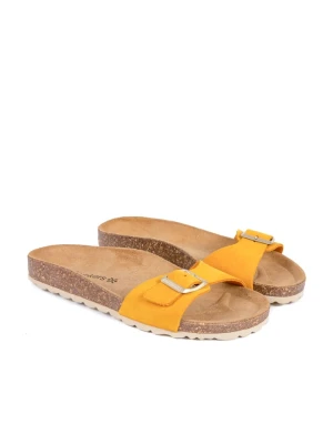 BABUNKERS Family Skórzane klapki w kolorze żółtym rozmiar: 41