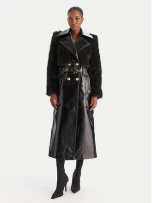Babylon Kurtka z imitacji skóry S00772 Czarny Regular Fit