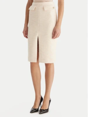 Babylon Spódnica midi S00601 Écru Regular Fit