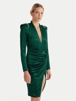 Babylon Sukienka koktajlowa MF204C Zielony Slim Fit