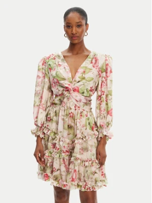 Babylon Sukienka koktajlowa S00874 Beżowy Regular Fit