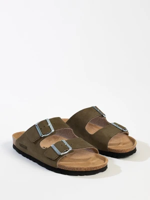 BACKSUN Klapki "Bali" w kolorze khaki rozmiar: 36