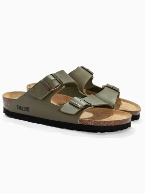 BACKSUN Klapki "Bali" w kolorze khaki rozmiar: 42