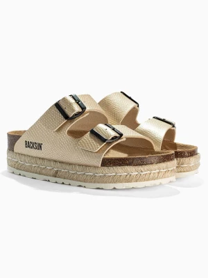 BACKSUN Klapki "Gwana" w kolorze złotym rozmiar: 40