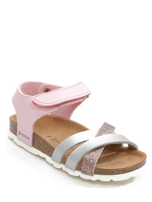 BACKSUN Sandały "Bogota" w kolorze srebrno-jasnoróżowym rozmiar: 34