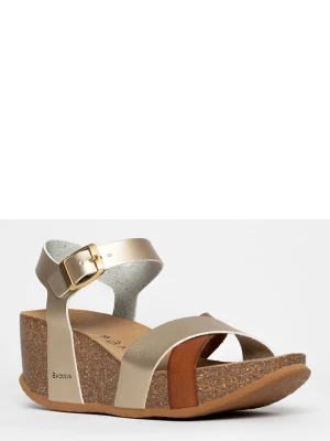 BACKSUN Sandały w kolorze złotym na koturnie rozmiar: 38