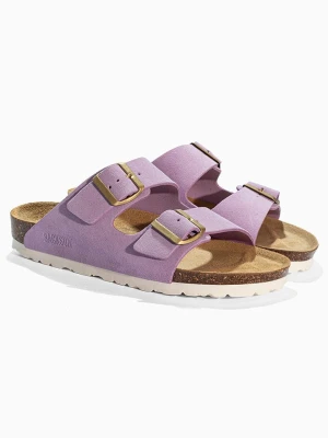 BACKSUN Skórzane klapki "Bali" w kolorze lawendowym rozmiar: 39