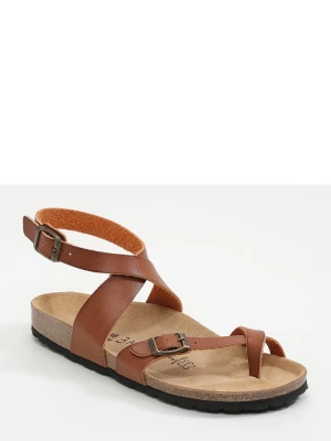 BACKSUN Skórzane sandały "Mala" w kolorze jasnobrązowym rozmiar: 38