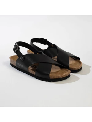 BACKSUN Skórzane sandały "Manabi" w kolorze czarnym rozmiar: 38