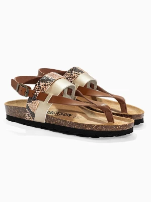 BACKSUN Skórzane sandały "Santarem" w kolorze jasnobrązowo-beżowym rozmiar: 40