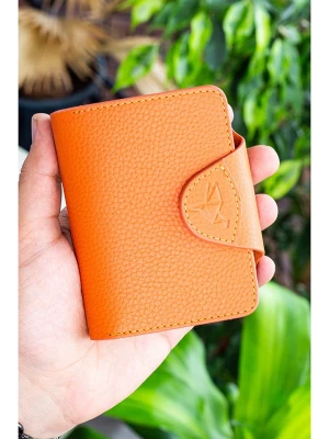 BAGmori Skórzane etui w kolorze pomarańczowym na karty - 8 x 11 x 2 cm rozmiar: onesize