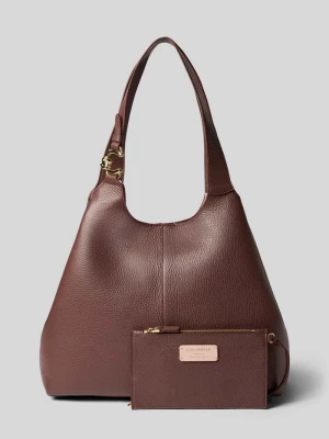 Bags typu Tote z Detal z logo Coccinelle Bordowy
