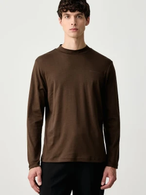 Baldessarini longsleeve męski bawełniany brązowy