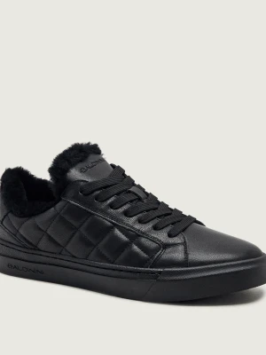 Baldinini Ocieplane Skórzane sneakersy | shearling | z dodatkiem wełny czarny