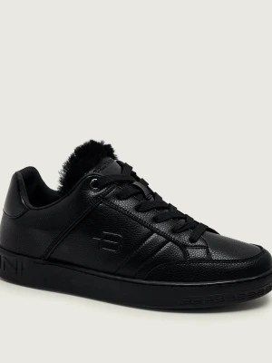 Baldinini Skórzane Ocieplane sneakersy | shearling | z dodatkiem wełny czarny