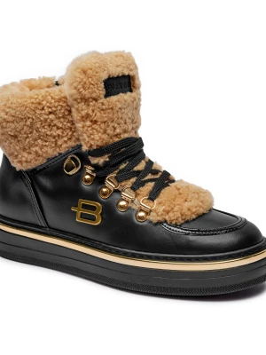 Baldinini Skórzane sneakersy | shearling