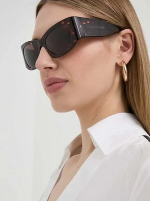 Balenciaga okulary przeciwsłoneczne damskie kolor bordowy