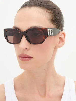 Balenciaga okulary przeciwsłoneczne damskie kolor brązowy BB0361SK