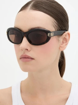 Balenciaga okulary przeciwsłoneczne damskie kolor brązowy BB0431S