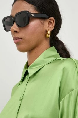 Balenciaga okulary przeciwsłoneczne damskie kolor czarny BB0295SK