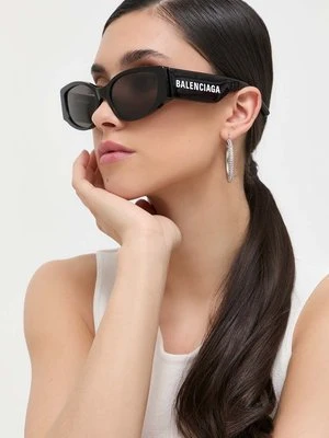 Balenciaga okulary przeciwsłoneczne damskie kolor czarny BB0258S