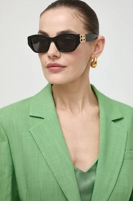 Balenciaga okulary przeciwsłoneczne damskie kolor czarny BB0311SK