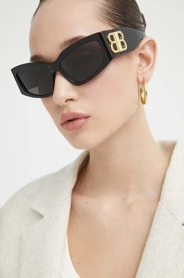 Balenciaga okulary przeciwsłoneczne damskie kolor czarny BB0321S