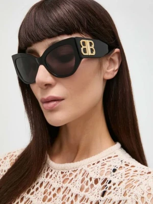 Balenciaga okulary przeciwsłoneczne damskie kolor czarny BB0322S