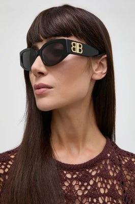 Balenciaga okulary przeciwsłoneczne damskie kolor czarny BB0324SK