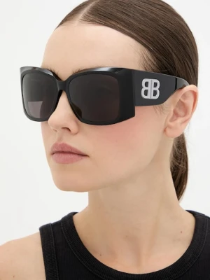 Balenciaga okulary przeciwsłoneczne damskie kolor czarny BB0443S