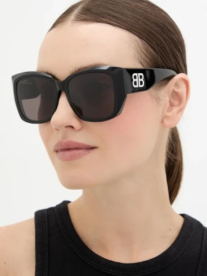 Balenciaga okulary przeciwsłoneczne damskie kolor czarny BB0445SK